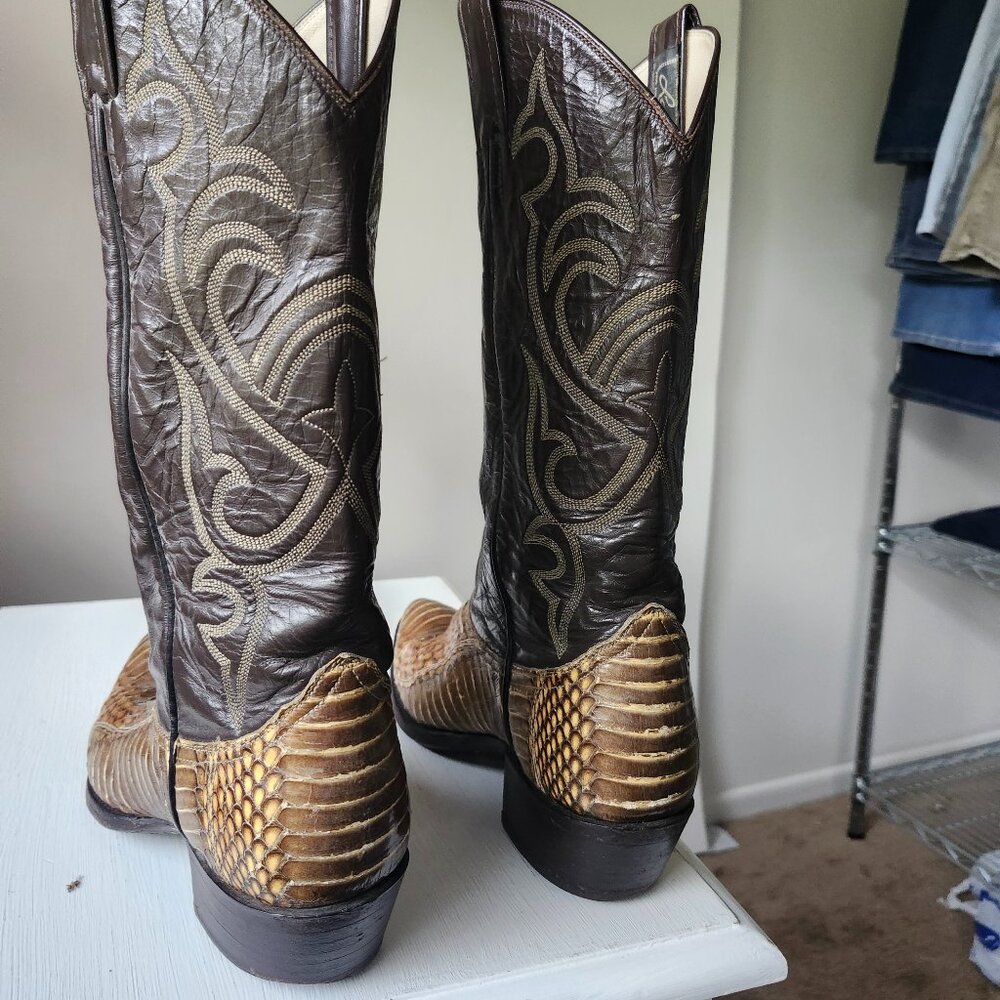 Larry Mahan Handcrafted Exotic Python & Leather W… - image 4